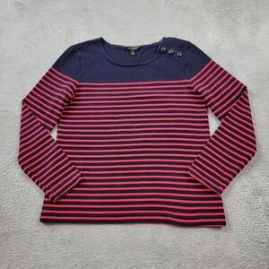 Banana Republic Navy and Red Striped Button Down Shirt